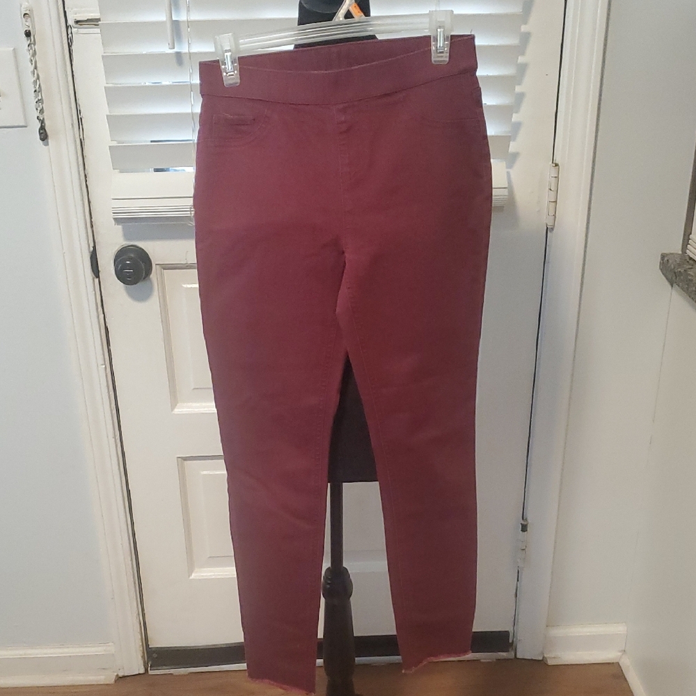 Justice Maroon Mid-Rise Leggings